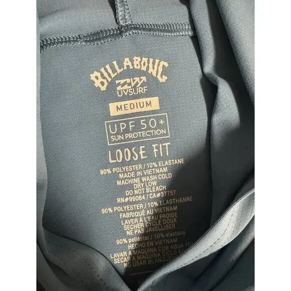 Billabong Arch Mesh L/S Hoodie UVSURF UPF 50+ Loose Fit Men’s Medium Blue NEW - Picture 5 of 10